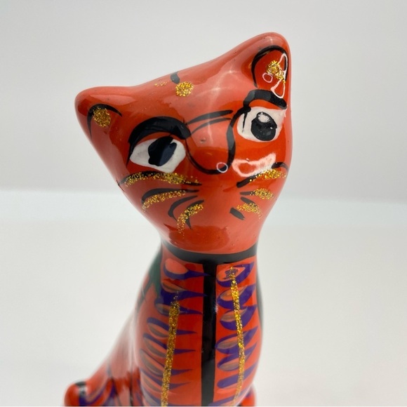 MEXICAN Folk Art Pottery Talavera 5.2” Cat - Picture 4 of 12
